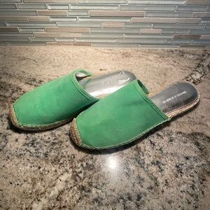 Marc Fisher Green Slip-On Espadrille Mules